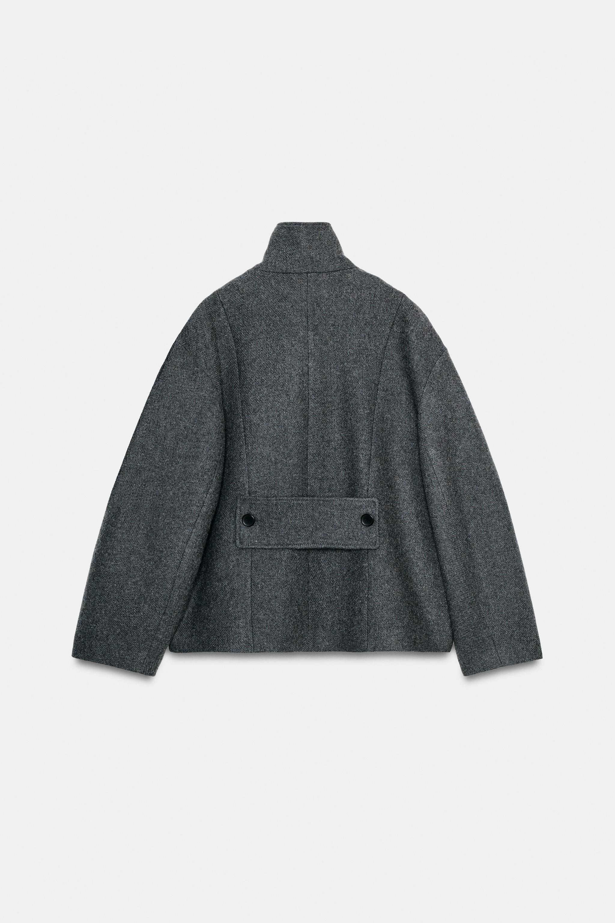 WOOL BLEND COAT WITH HIGH NECK